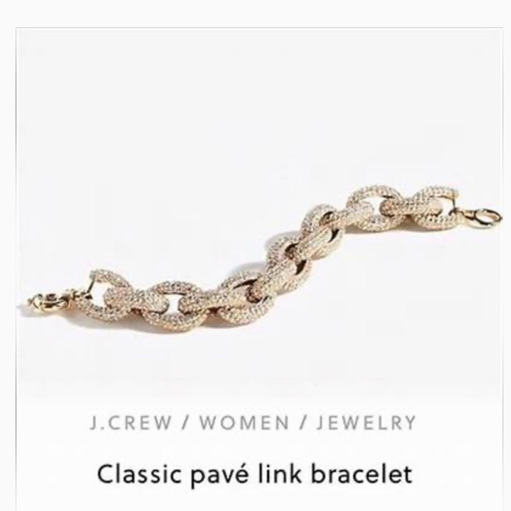 J. Crew Gold Crystal Link Bracelet